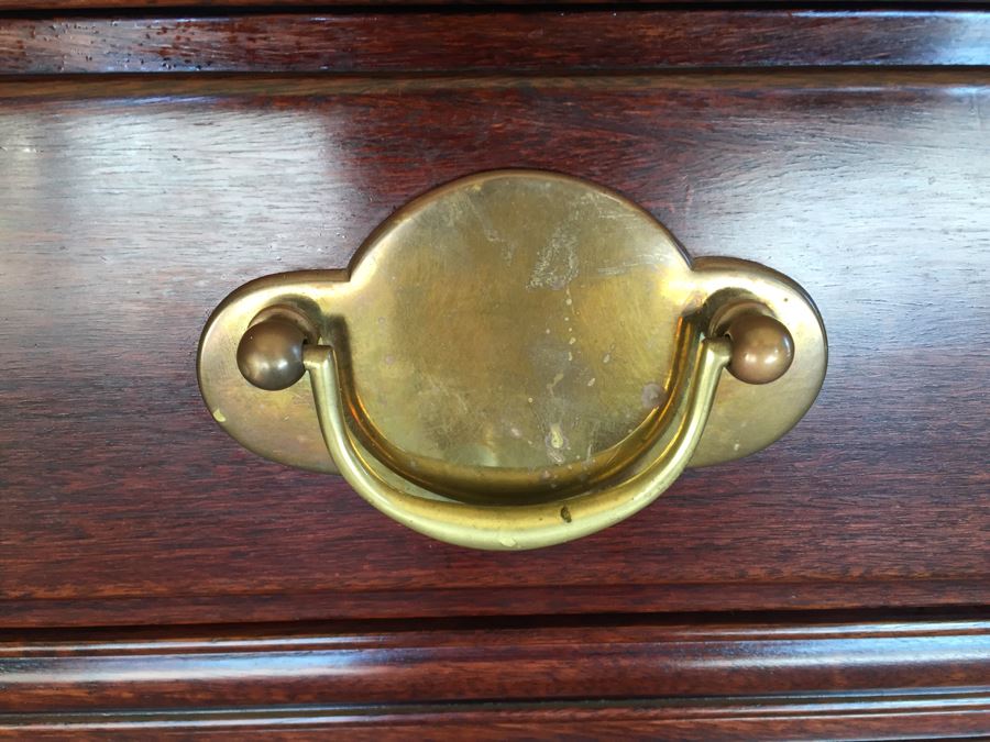 Stunning Rosewood 4-Drawer Chest Of Drawers Dresser With Brass Pulls Solid Construction [Photo 6]