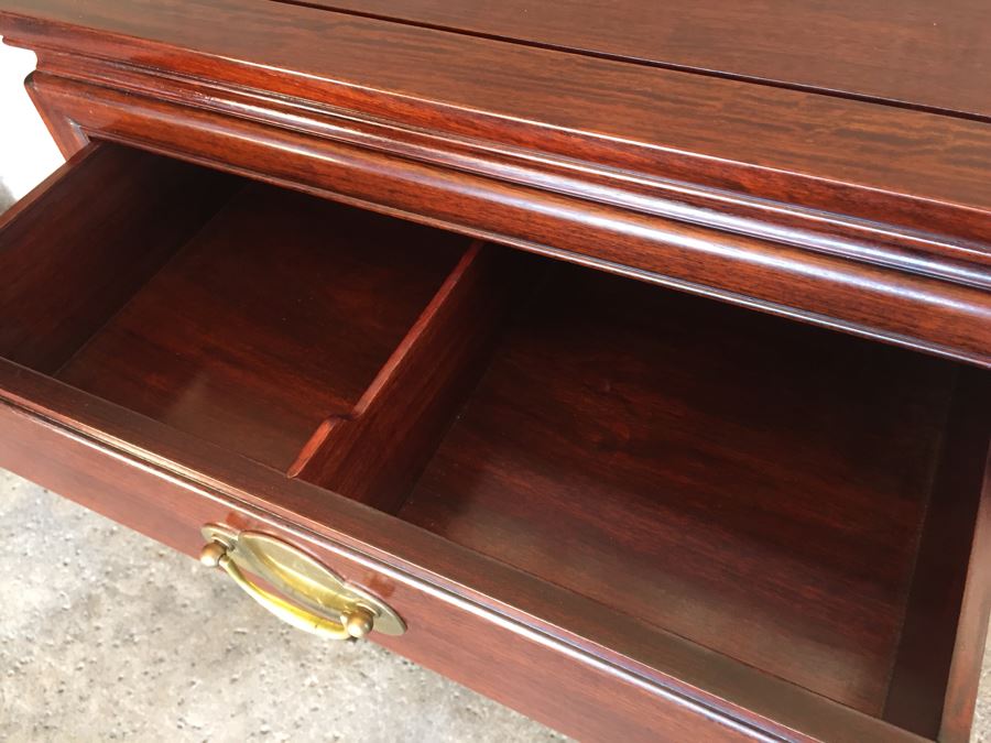 Stunning Rosewood 4-Drawer Chest Of Drawers Dresser With Brass Pulls Solid Construction [Photo 9]
