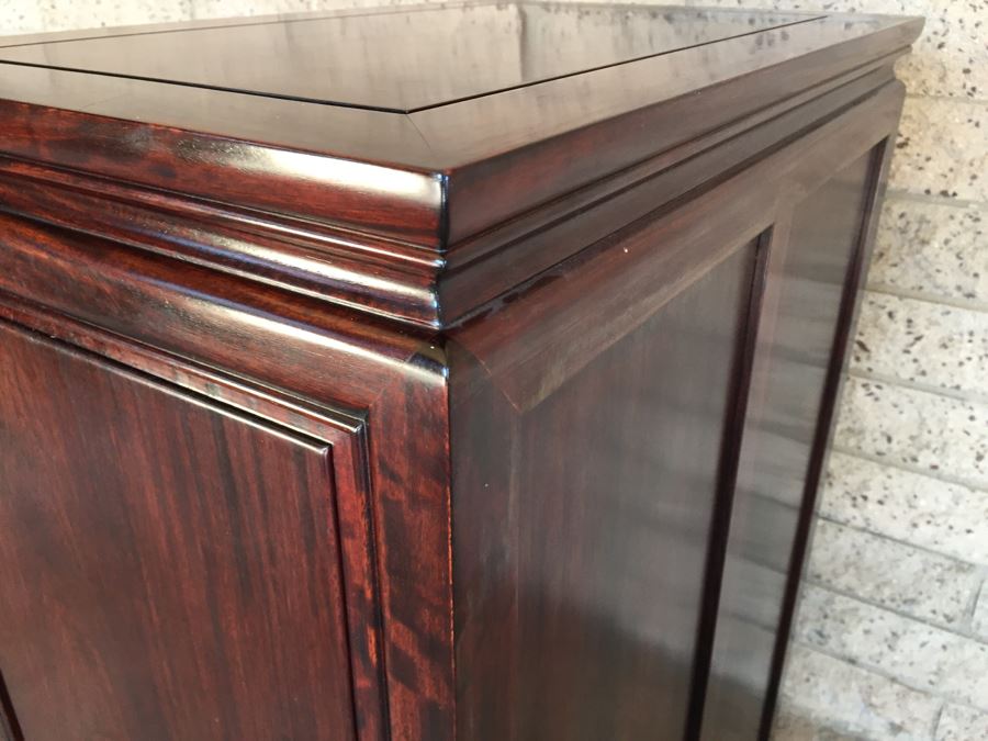 Stunning Rosewood 4-Drawer Chest Of Drawers Dresser With Brass Pulls Solid Construction [Photo 16]