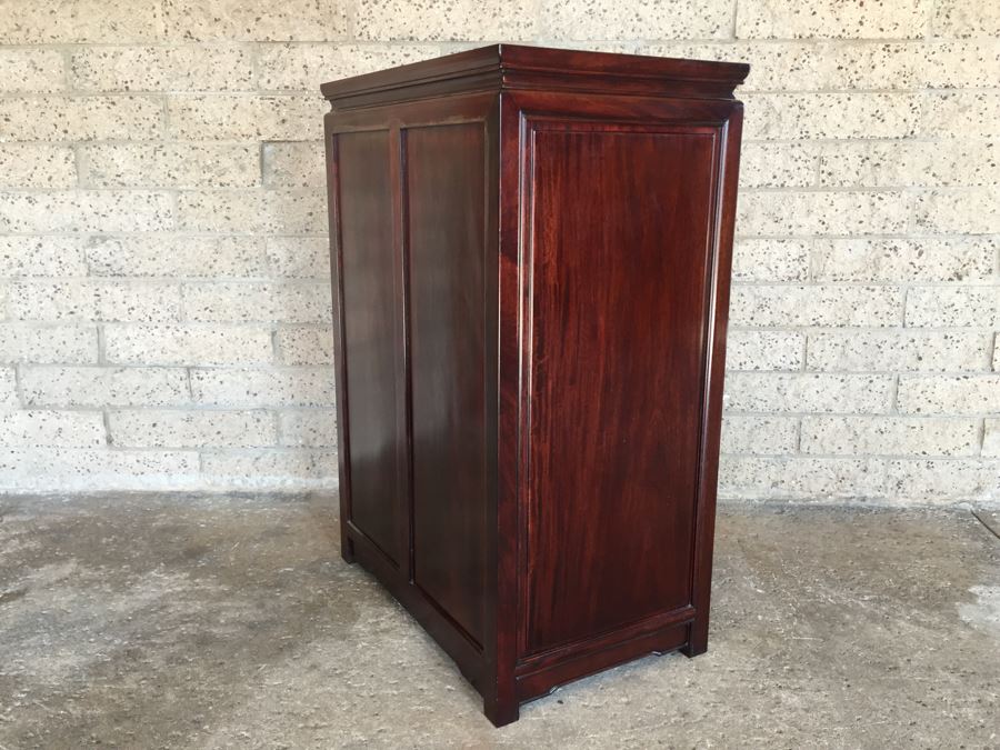 Stunning Rosewood 4-Drawer Chest Of Drawers Dresser With Brass Pulls Solid Construction [Photo 19]