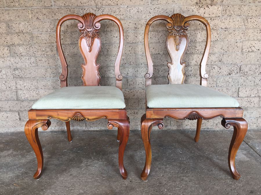 Pair Of Queen Anne Style Side Chairs