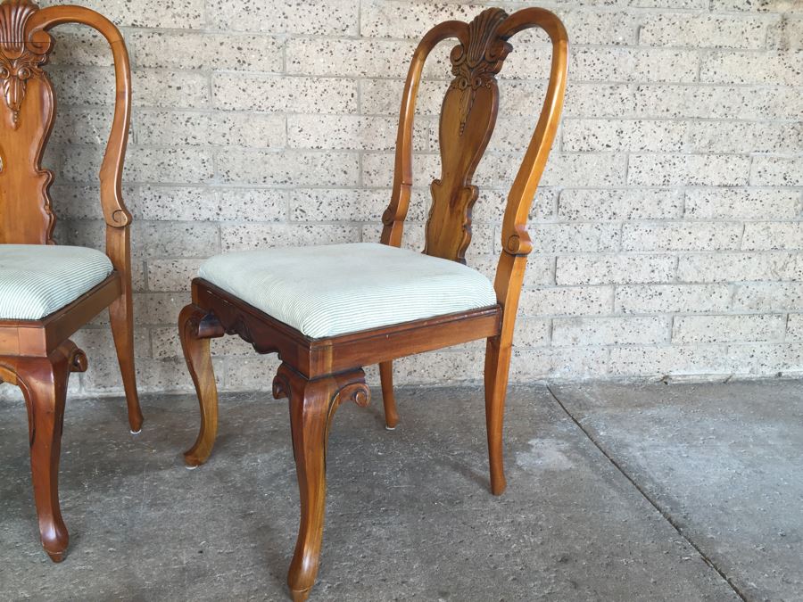 Pair Of Queen Anne Style Side Chairs [Photo 12]