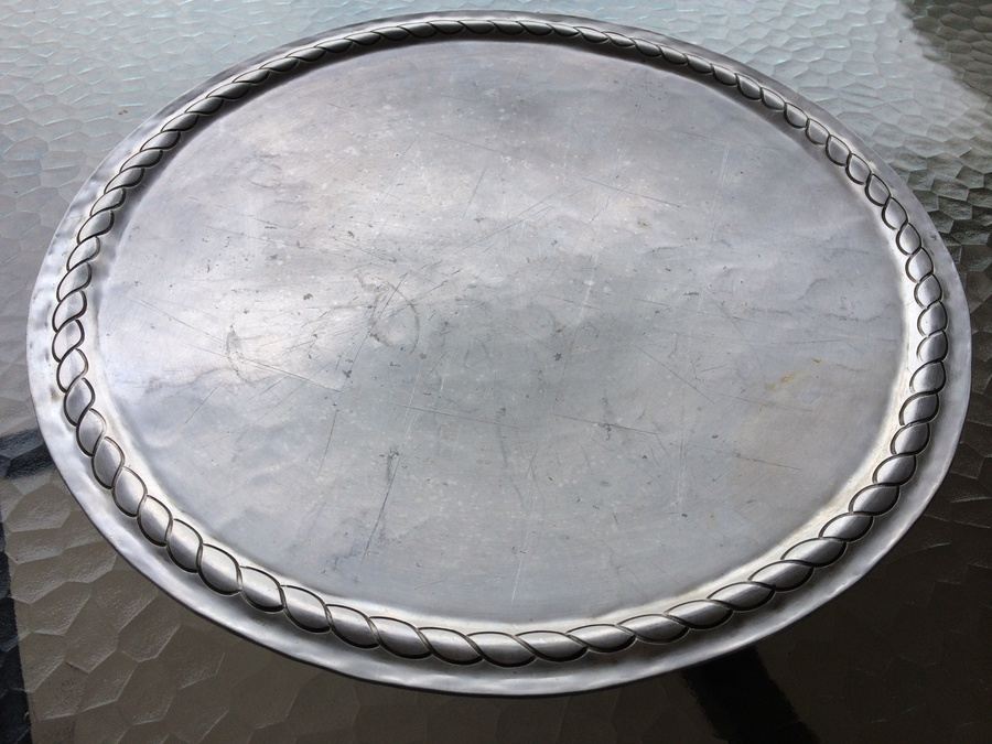 Vintage Palmer Smith Aluminum Round Tray [Photo 1]