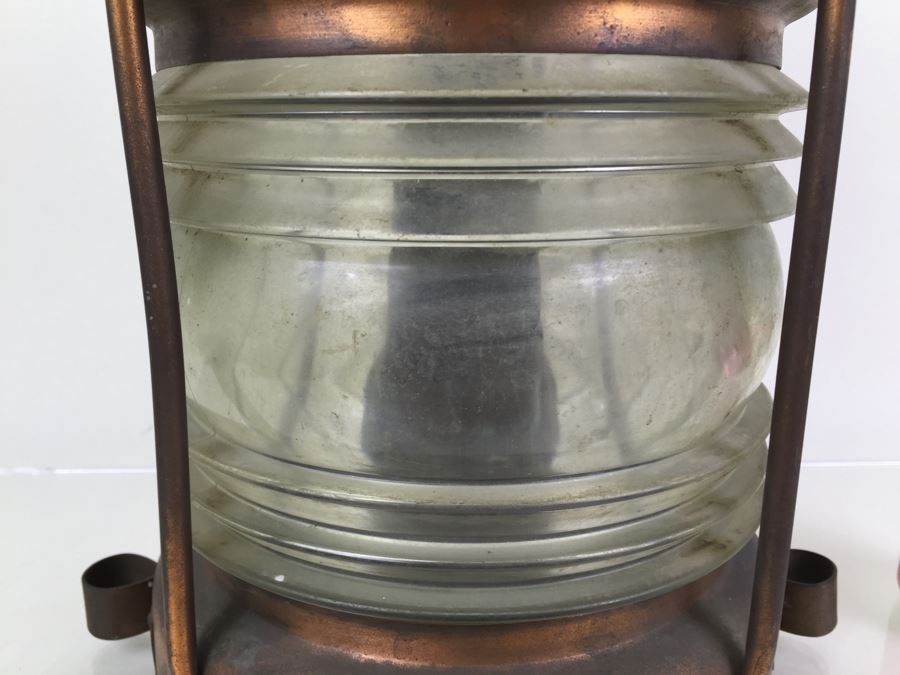 Vintage H. Henriksens Copper And Brass Lantern EFTF Lanternefabrikk Bergen Norge Marine Port Norway [Photo 5]