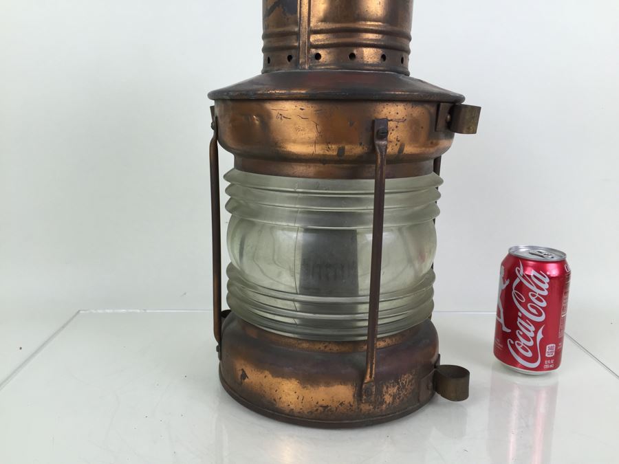 Vintage H. Henriksens Copper And Brass Lantern EFTF Lanternefabrikk Bergen Norge Marine Port Norway [Photo 13]