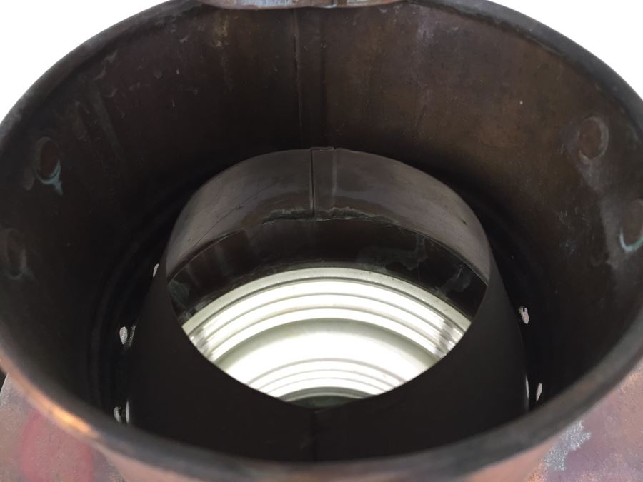 Vintage H. Henriksens Copper And Brass Lantern EFTF Lanternefabrikk Bergen Norge Marine Port Norway [Photo 9]