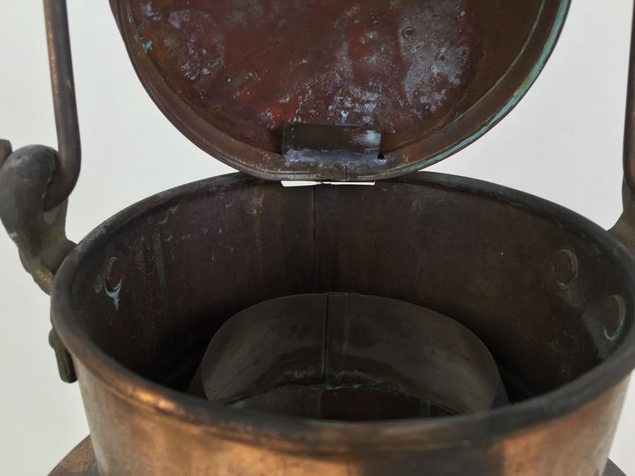 Vintage H. Henriksens Copper And Brass Lantern EFTF Lanternefabrikk Bergen Norge Marine Port Norway [Photo 8]