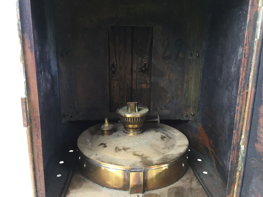 Large Vintage Japanese Ship Lantern Copper Brass Stern Nautical Naval Light [Photo 18]