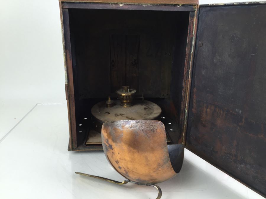 Large Vintage Japanese Ship Lantern Copper Brass Stern Nautical Naval Light [Photo 17]