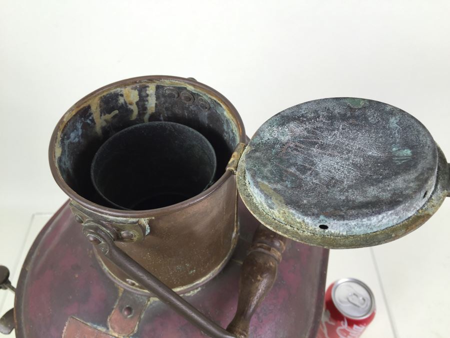 Large Vintage Japanese Ship Lantern Copper Brass Stern Nautical Naval Light [Photo 36]