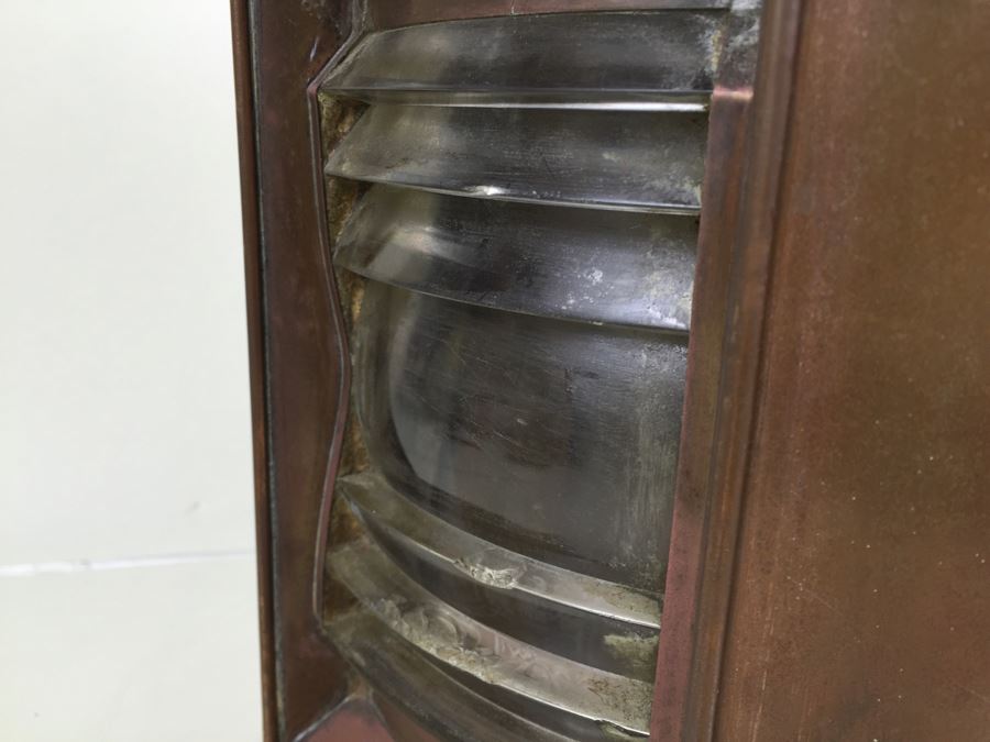 Large Vintage Japanese Ship Lantern Copper Brass Stern Nautical Naval Light [Photo 11]