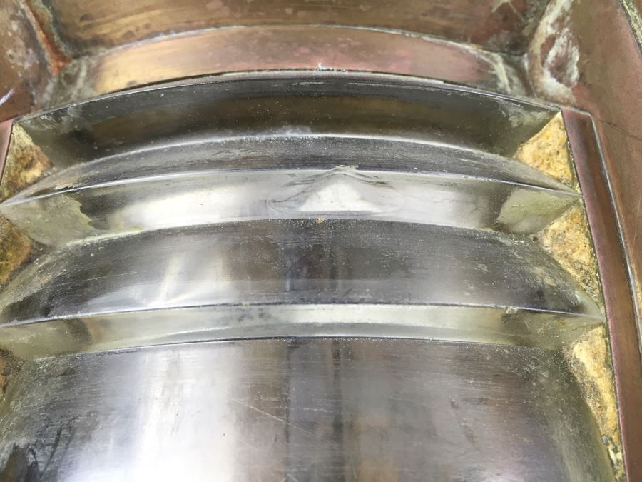 Large Vintage Japanese Ship Lantern Copper Brass Stern Nautical Naval Light [Photo 33]