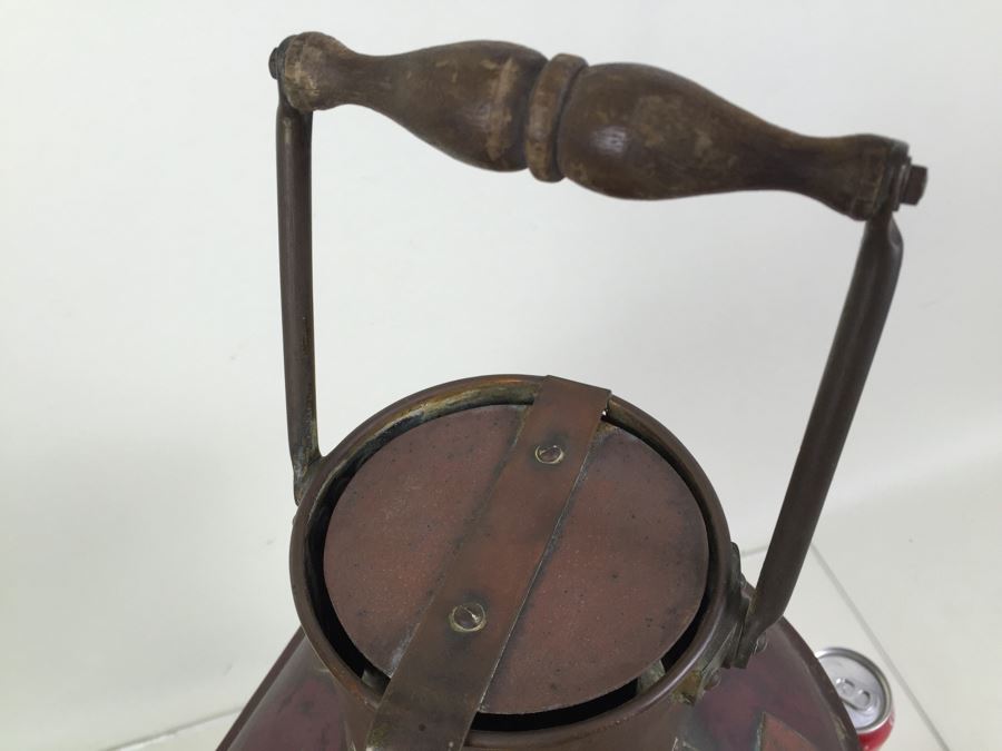 Large Vintage Japanese Ship Lantern Copper Brass Stern Nautical Naval Light [Photo 5]