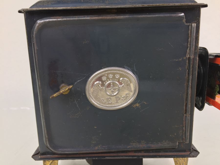 Antique Magic Lantern Ernest Plank Lantern Projector With 1 Glass Slide Film Projector E.P. Made In Germany Great Condition [Photo 5]