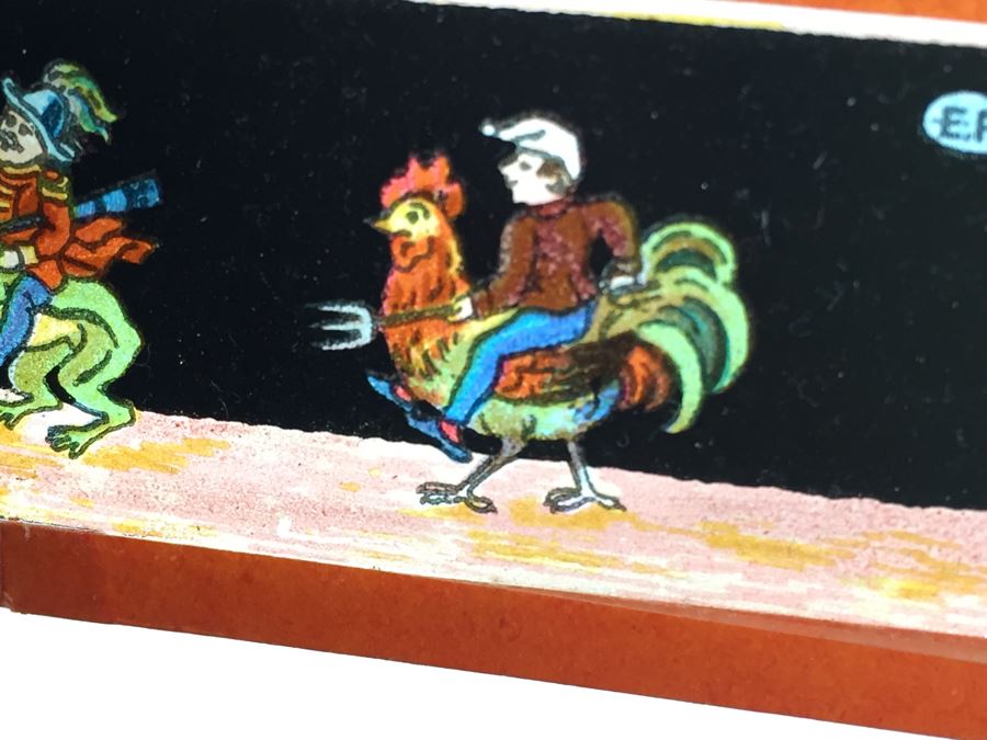 Antique Magic Lantern Ernest Plank Lantern Projector With 1 Glass Slide Film Projector E.P. Made In Germany Great Condition [Photo 17]