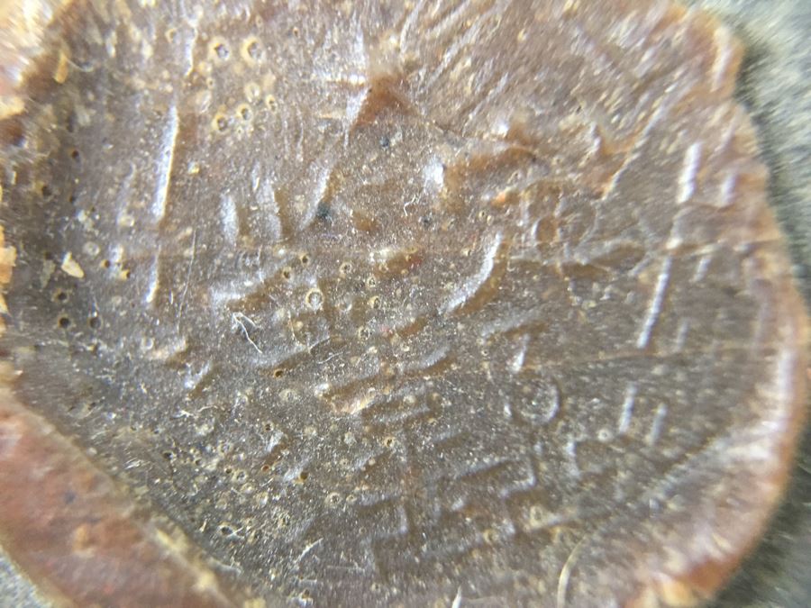 Vintage Signed Chinese Carved Wood Gold & Red Painted Panel [Photo 3]