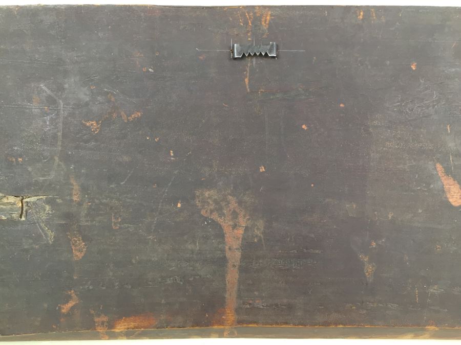 Vintage Signed Chinese Carved Wood Gold & Red Painted Panel [Photo 21]