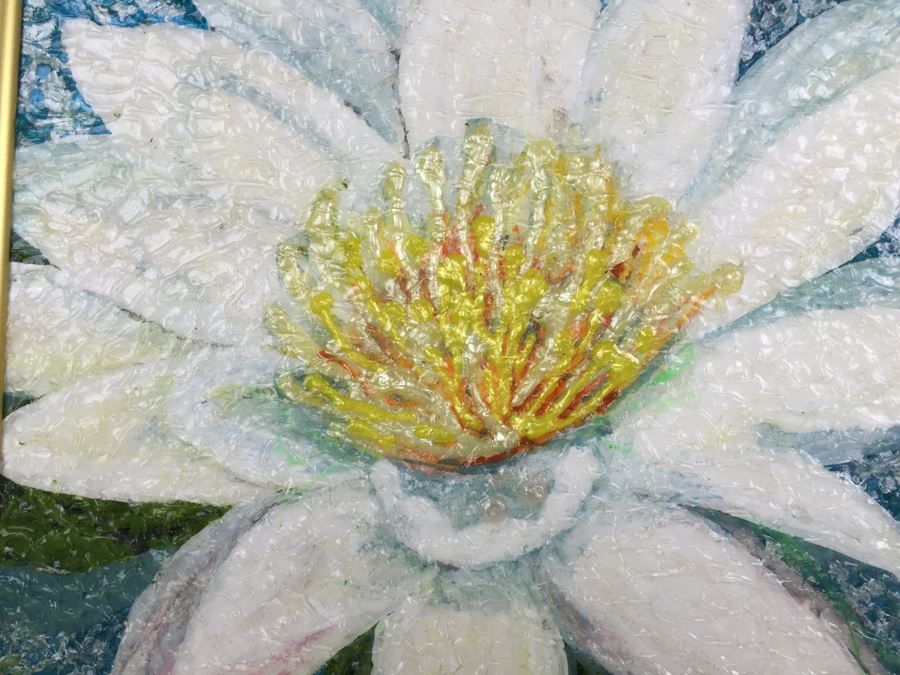 Set Of 3 Original Mixed Media Floral Paintings Signed By Artist Ellablanche Kezar Salmi [Photo 5]