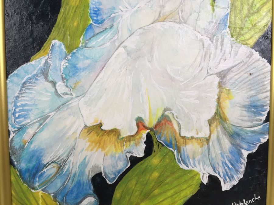 Set Of 3 Original Mixed Media Floral Paintings Signed By Artist Ellablanche Kezar Salmi [Photo 8]