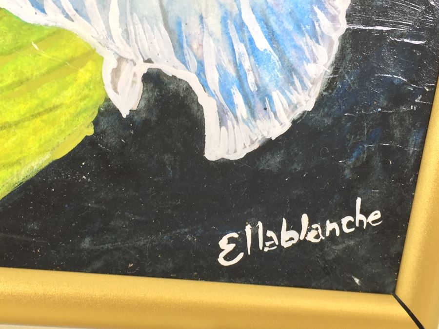 Set Of 3 Original Mixed Media Floral Paintings Signed By Artist Ellablanche Kezar Salmi [Photo 9]