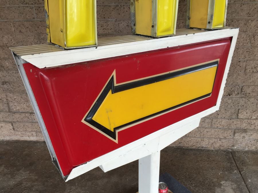 Vintage Early 1970's McDonalds Drive-Thru Sign On Cast Iron Base Featuring The Golden Arches [Photo 8]