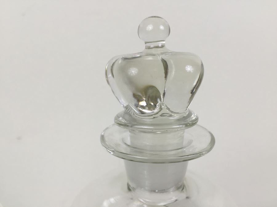 Pair Of Holmegaard Kluk Kluk Decanters Pinched Art Glass Scandinavian Crown Stopper Made In Denmark [Photo 3]