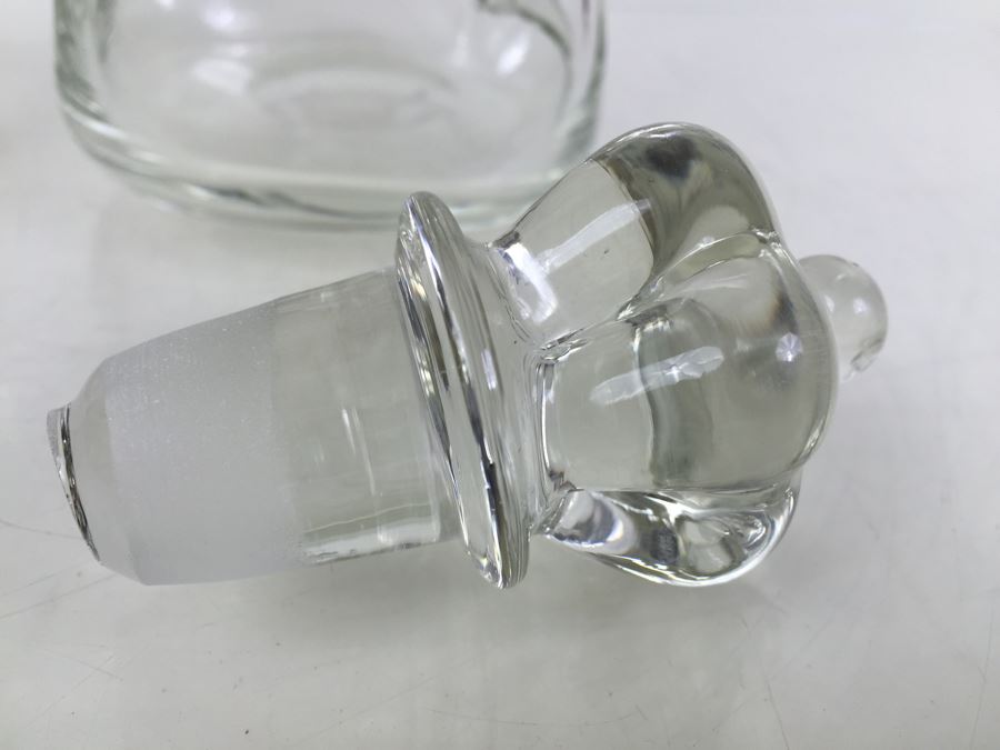 Pair Of Holmegaard Kluk Kluk Decanters Pinched Art Glass Scandinavian Crown Stopper Made In Denmark [Photo 7]