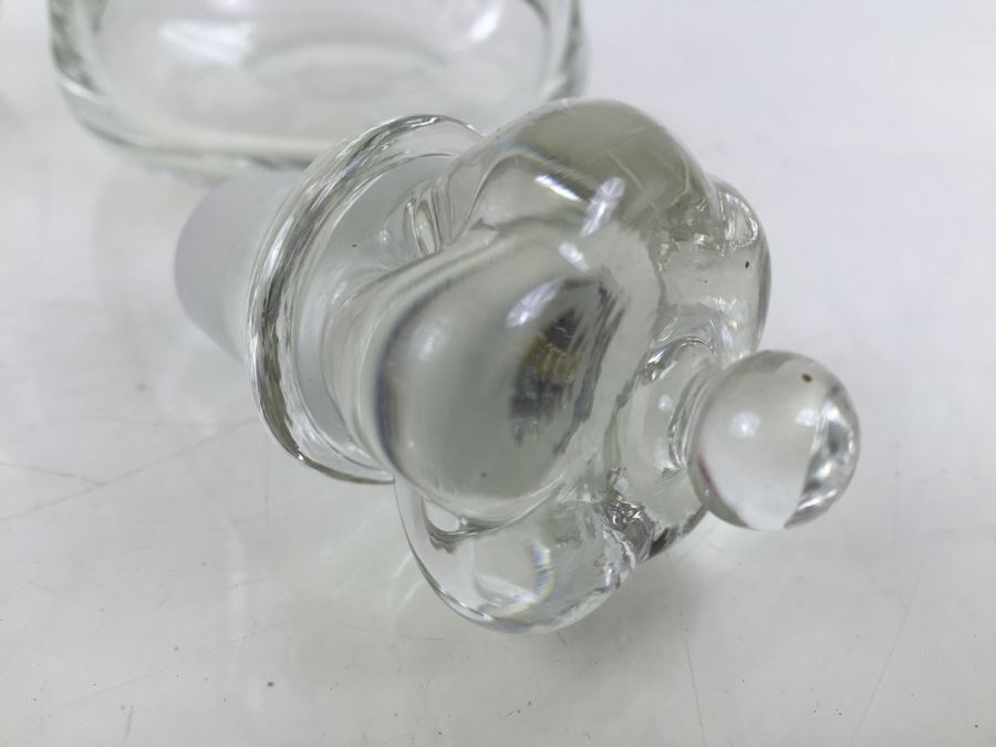 Pair Of Holmegaard Kluk Kluk Decanters Pinched Art Glass Scandinavian Crown Stopper Made In Denmark [Photo 8]