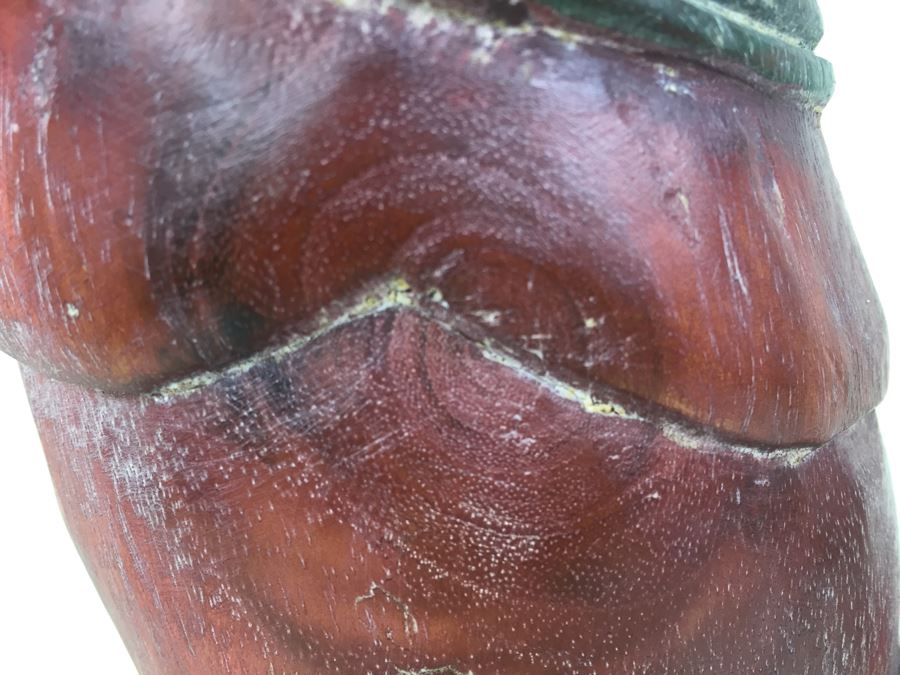 Signed Carved Wood Cat Statue [Photo 10]