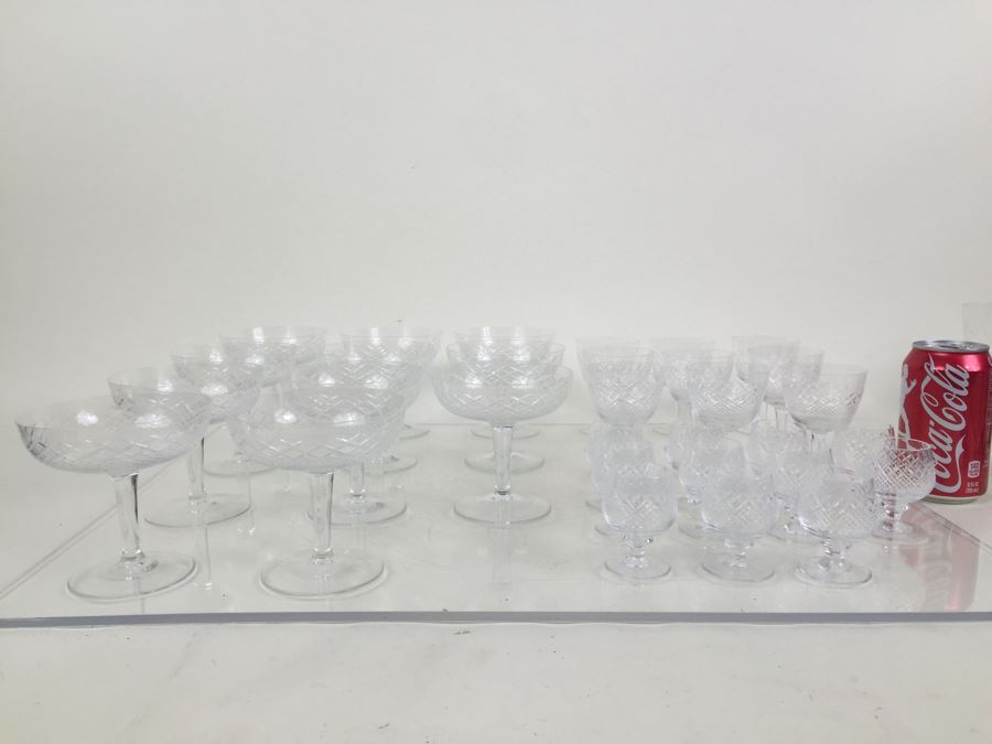 Large Lot Of Cut Glass Stemware [Photo 1]