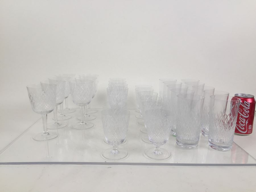 Large Lot Of Cut Glass Stemware And Glasses [Photo 1]