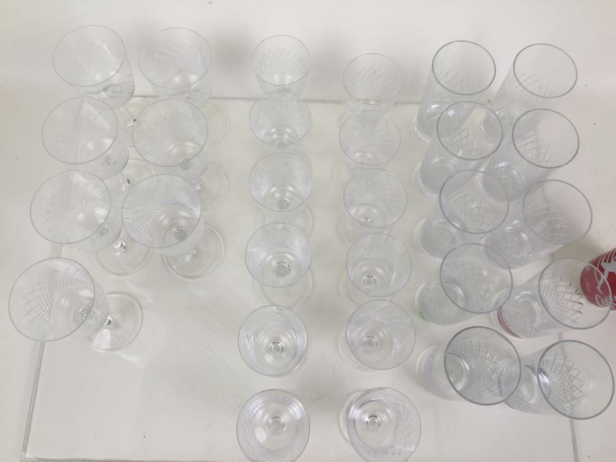 Large Lot Of Cut Glass Stemware And Glasses [Photo 9]