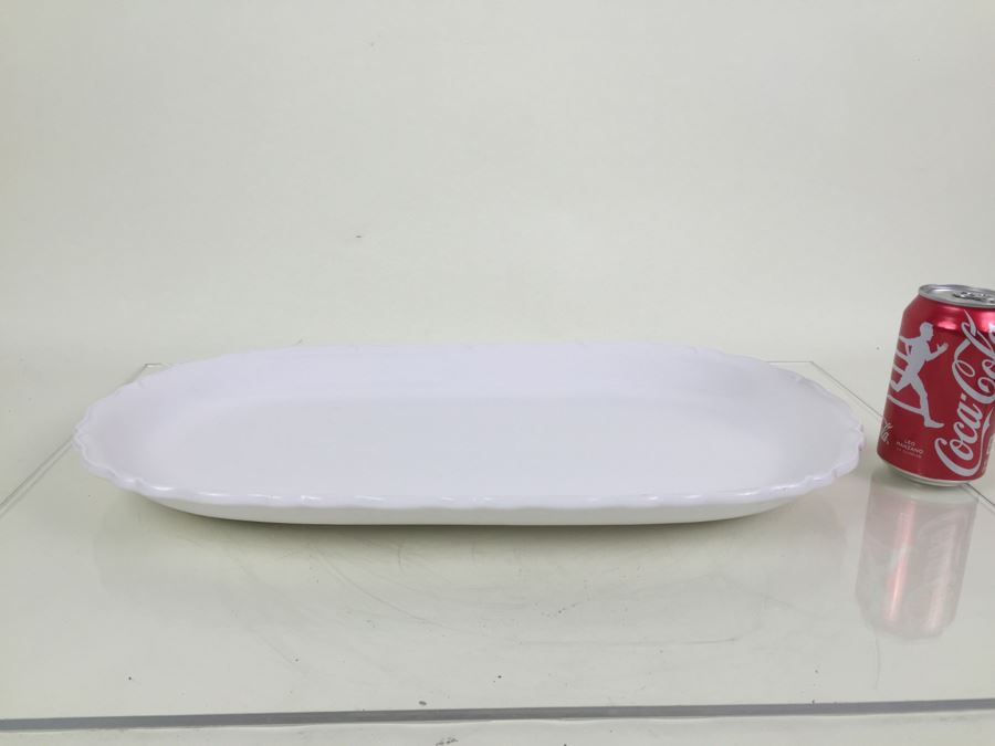 Large White Serving Platter By Ceriart, S.A. Made In Portugal