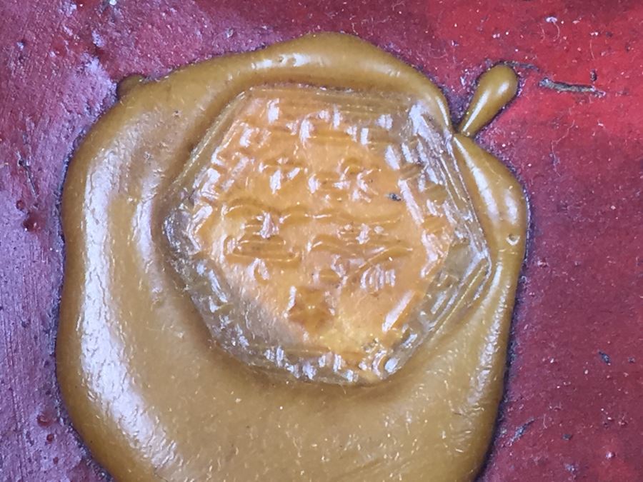 Vintage Signed Chinese Carved Wood Gold & Red Painted Panel [Photo 17]