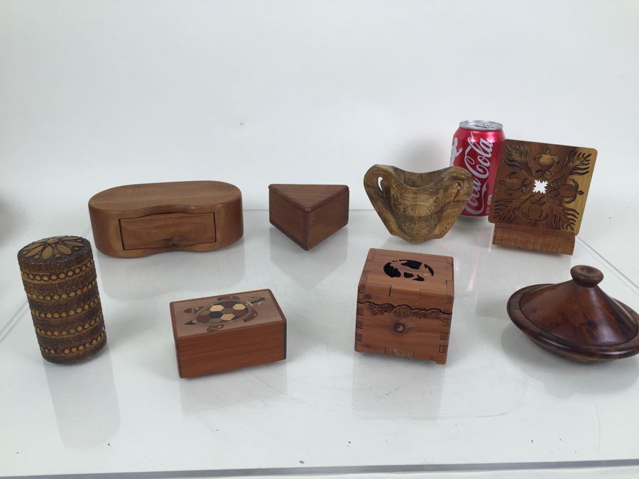 Nice Assortment Of Wooden Boxes, Containers, Etc.