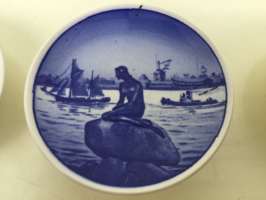 Set Of 6 Denmark Royal Copenhagen Miniature Blue & White Plates [Photo 2]