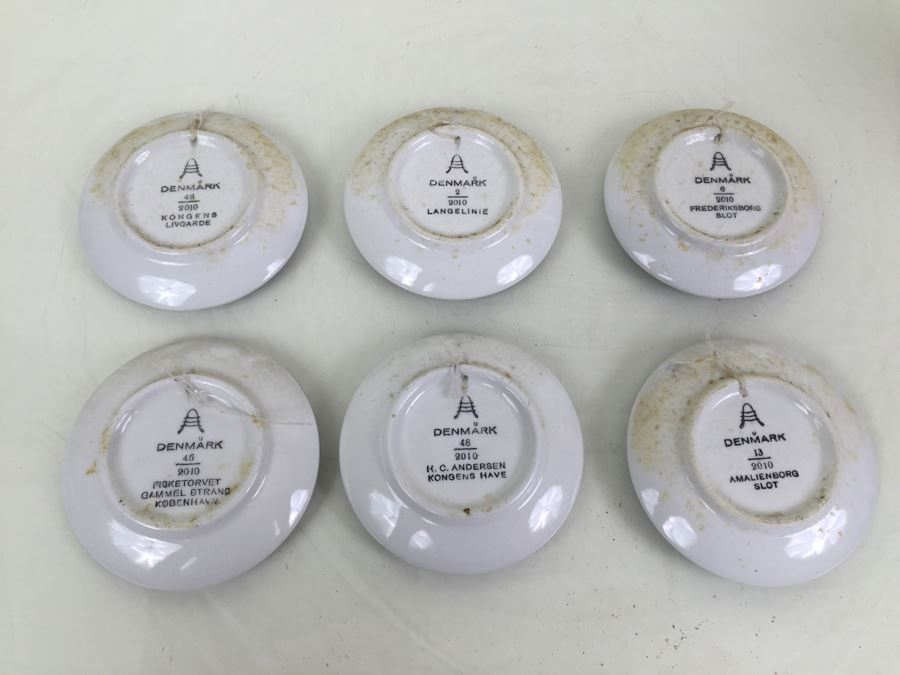 Set Of 6 Denmark Royal Copenhagen Miniature Blue & White Plates [Photo 3]