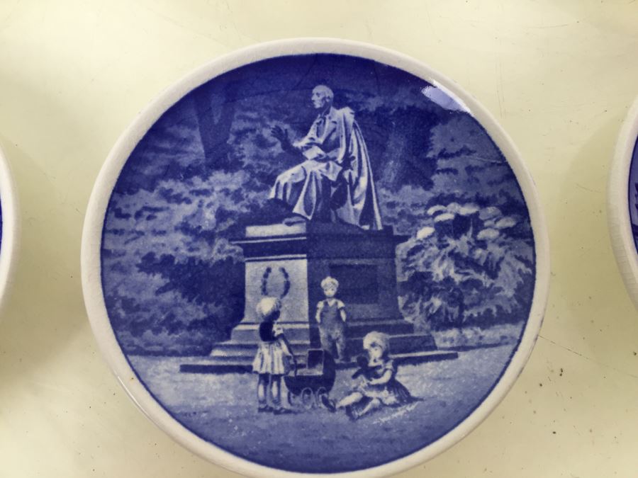 Set Of 6 Denmark Royal Copenhagen Miniature Blue & White Plates [Photo 6]