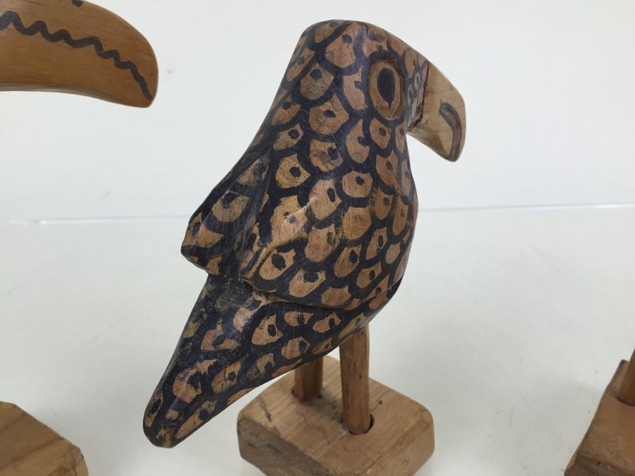 Set Of 3 Carved Wood Birds [Photo 7]