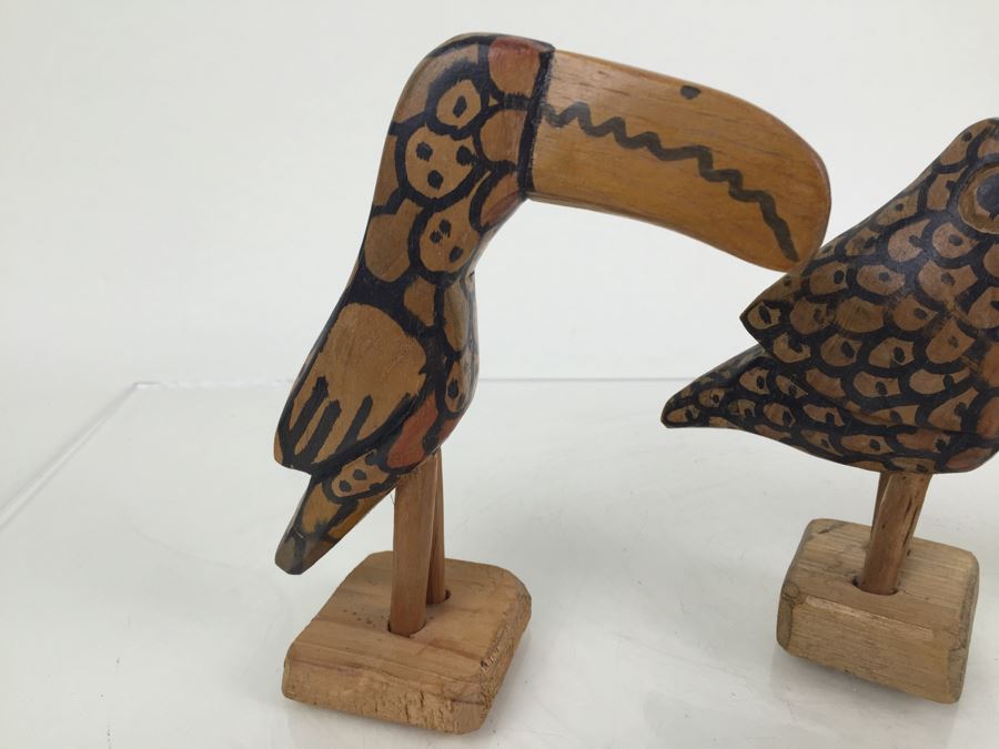 Set Of 3 Carved Wood Birds [Photo 2]