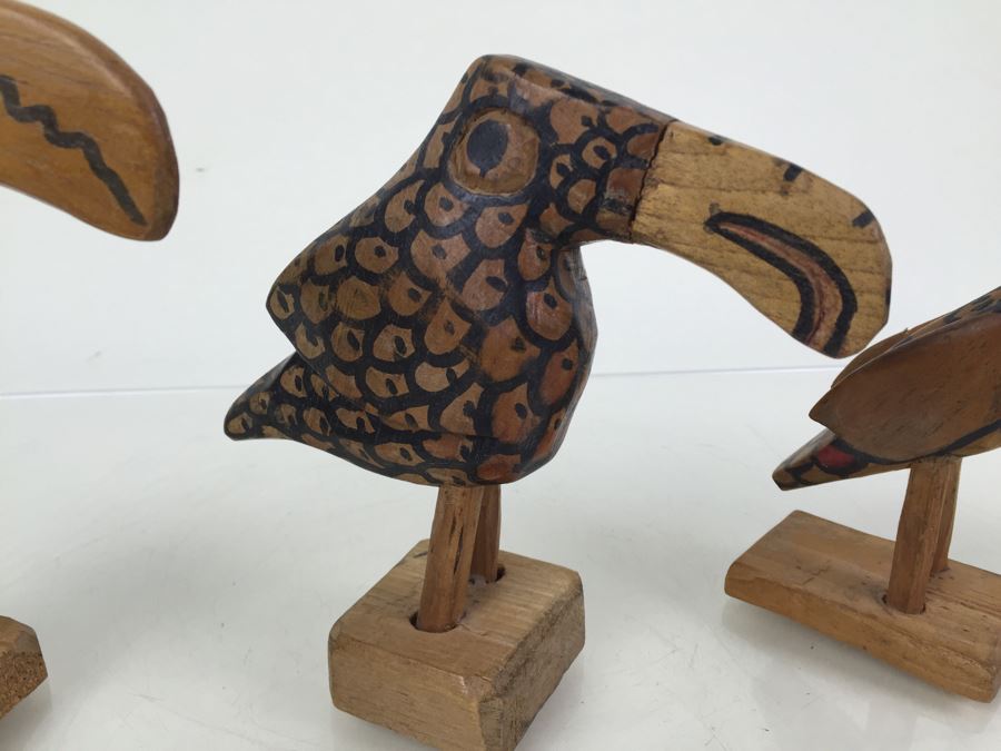 Set Of 3 Carved Wood Birds [Photo 3]