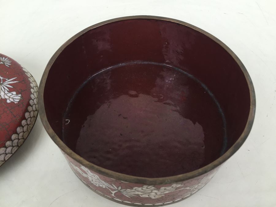 Vintage Chinese Cloisonne Lidded Box With Foo Dog [Photo 13]