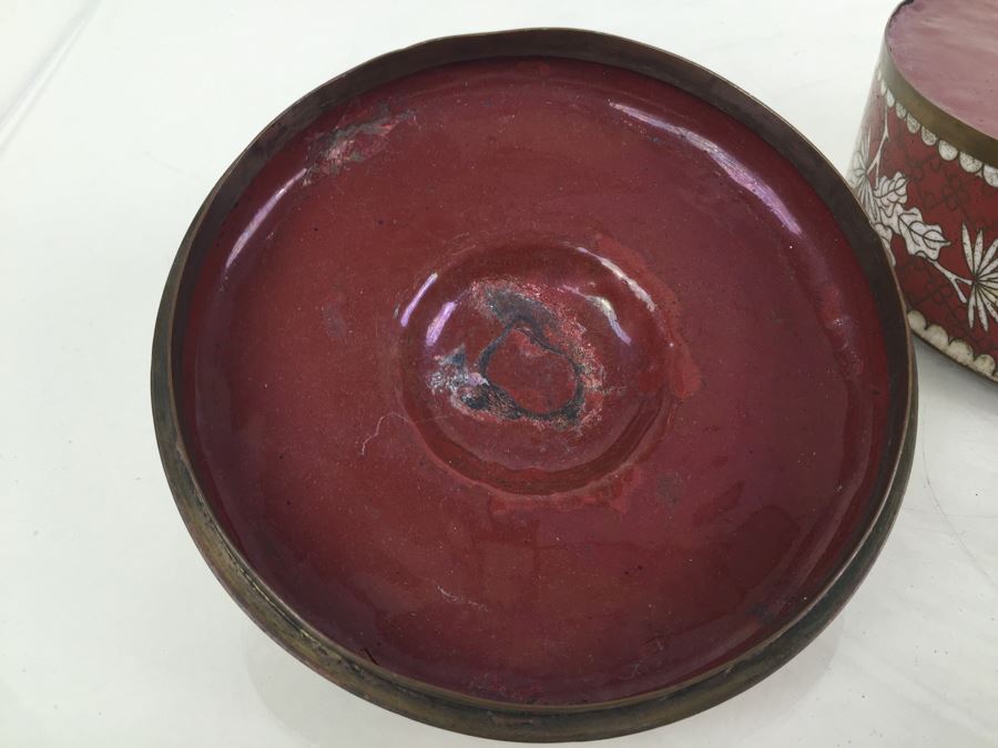 Vintage Chinese Cloisonne Lidded Box With Foo Dog [Photo 16]
