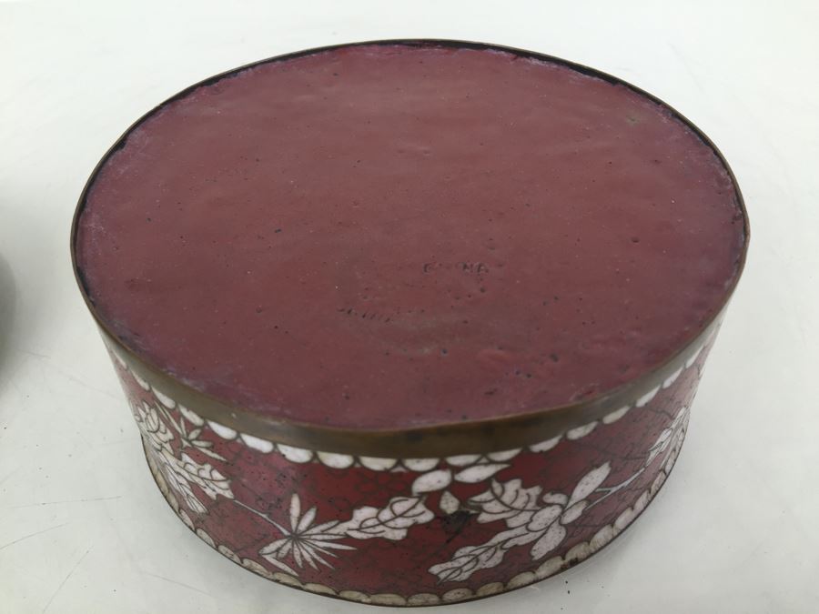 Vintage Chinese Cloisonne Lidded Box With Foo Dog [Photo 14]