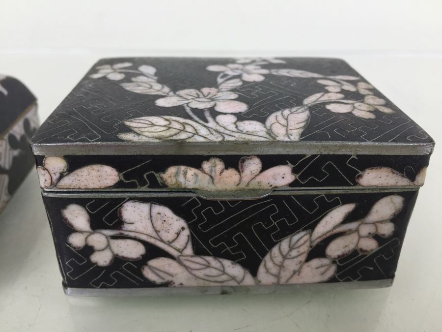 Pair Of Chinese Cloisonne Lidded Boxes [Photo 6]