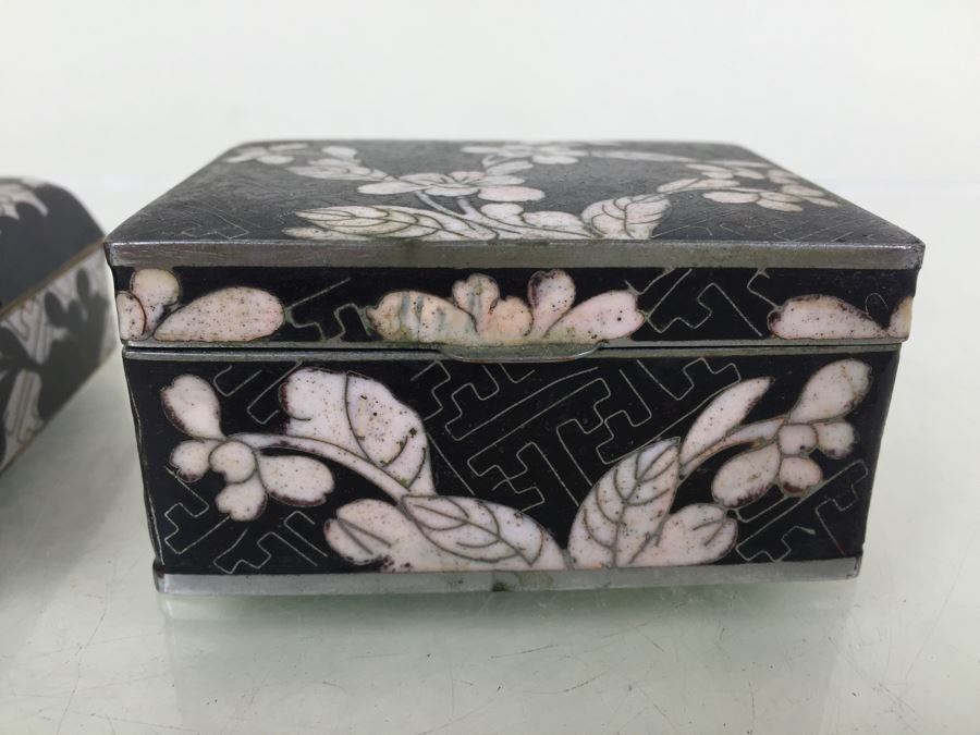 Pair Of Chinese Cloisonne Lidded Boxes [Photo 7]