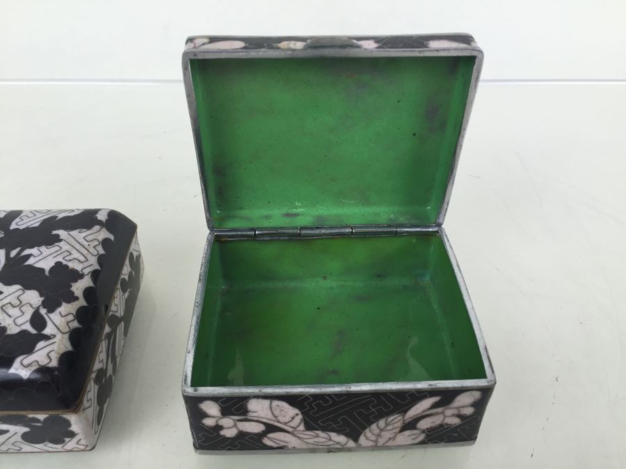 Pair Of Chinese Cloisonne Lidded Boxes [Photo 8]