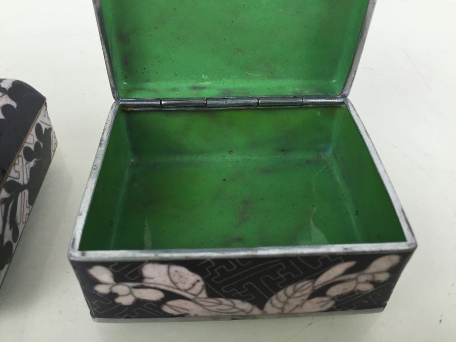 Pair Of Chinese Cloisonne Lidded Boxes [Photo 9]