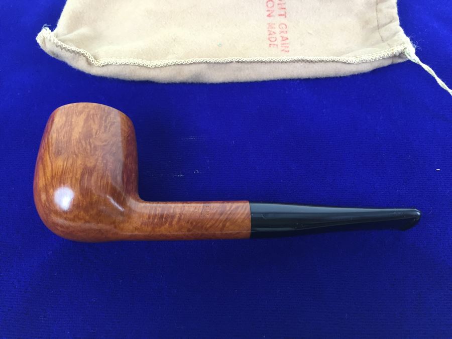 Vintage Straight Grain London Made Pipe With Pouch [Photo 3]