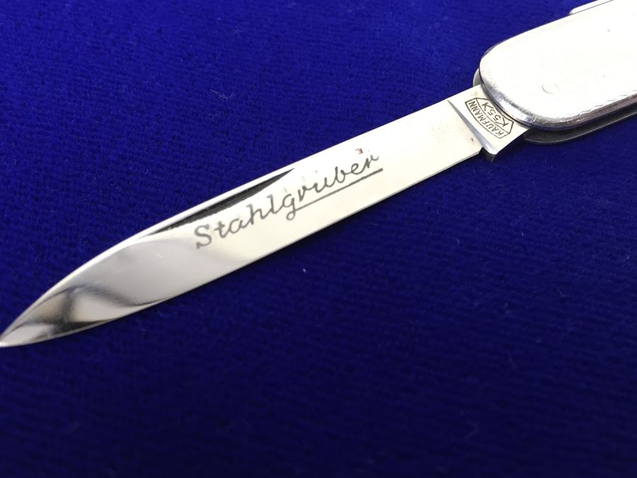 Vintage Kaufmann 55 Pocket Knife Solingen German With Pouch [Photo 12]